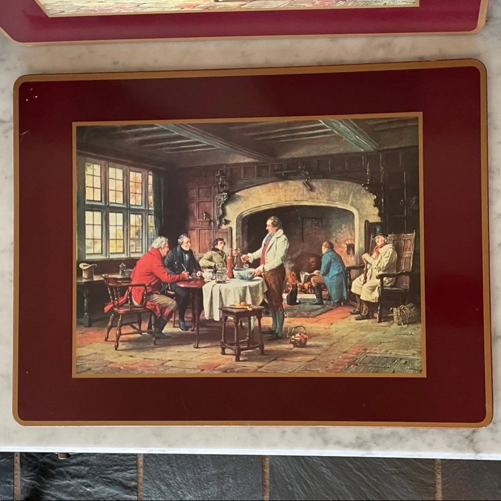 PIMPERNEL The Landlord's Brew Cork Back Vintage Placemats/Hot Mats (2)